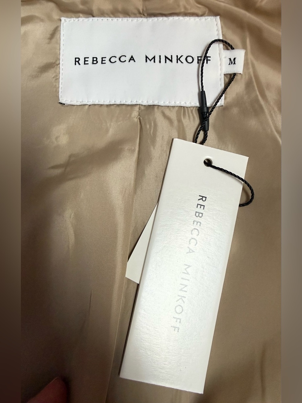 NWT Rebecca Minkoff collard snap cotton Beige Utility Jacket M - Picture 13 of 16